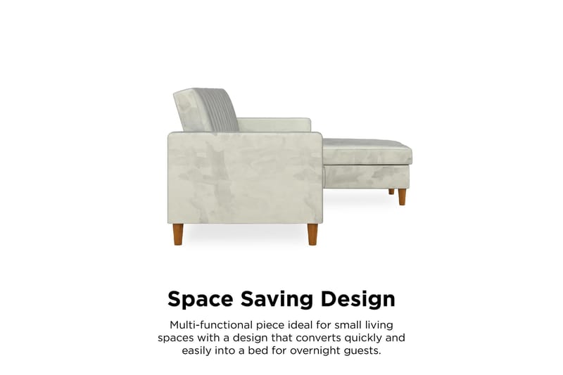 Celine 3-sits Divansovesofa Fløyel/Lysegrå - Dorel Home - Møbler - Sofaer - Sovesofaer - Sovesofa divan