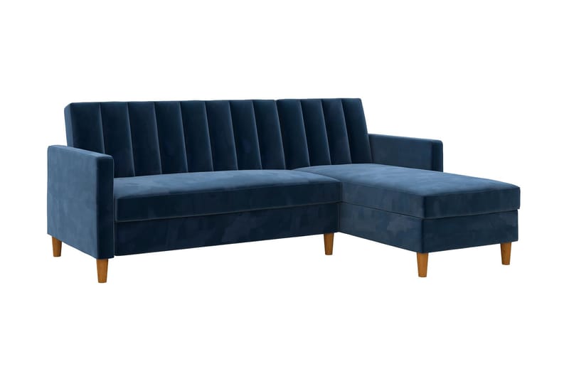 Celine 3-sits Divansovesofa Fløyel/Marineblå - Dorel Home - Møbler - Sofaer - Sovesofaer - Sovesofa divan