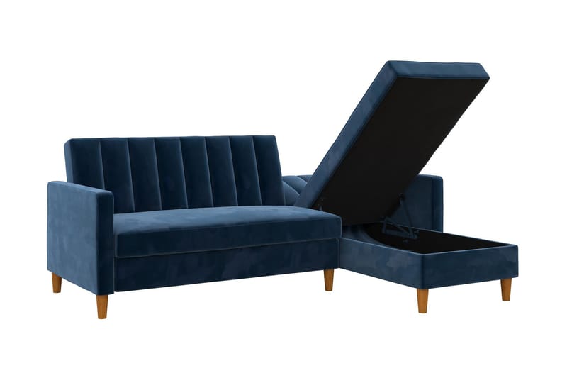 Celine 3-sits Divansovesofa Fløyel/Marineblå - Dorel Home - Møbler - Sofaer - Sovesofaer - Sovesofa divan