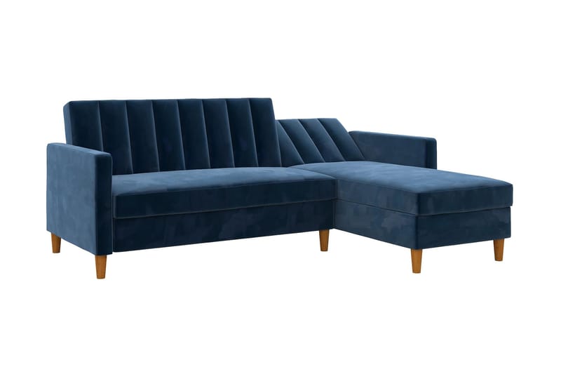 Celine 3-sits Divansovesofa Fløyel/Marineblå - Dorel Home - Møbler - Sofaer - Sovesofaer - Sovesofa divan