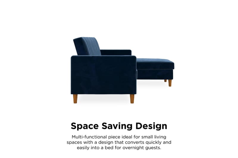 Celine 3-sits Divansovesofa Fløyel/Marineblå - Dorel Home - Møbler - Sofaer - Sovesofaer - Sovesofa divan