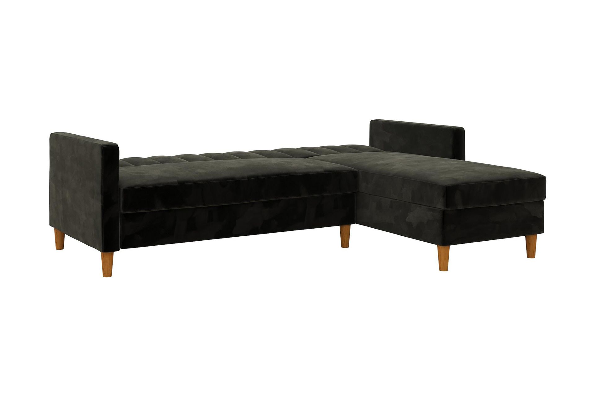Celine 3-sits Divansovesofa Fløyel/Svart - Dorel Home - Møbler - Sofaer - Sovesofaer - Sovesofa divan