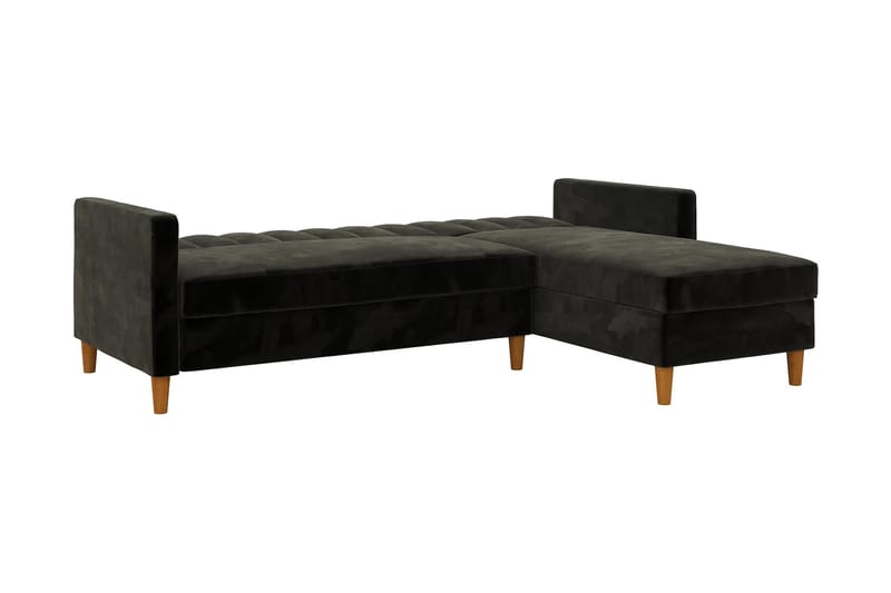 Celine 3-sits Divansovesofa Fløyel/Svart - Dorel Home - Møbler - Sofaer - Sovesofaer - Sovesofa divan