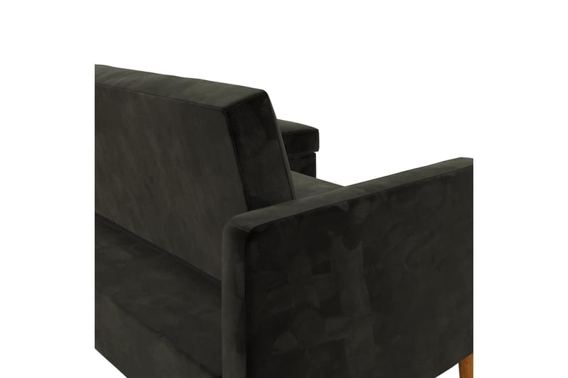 Celine 3-sits Divansovesofa Fløyel/Svart - Dorel Home - Møbler - Sofaer - Sovesofaer - Sovesofa divan