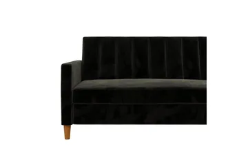 Celine 3-sits Divansovesofa Fløyel/Svart - Dorel Home - Møbler - Sofaer - Sovesofaer - Sovesofa divan