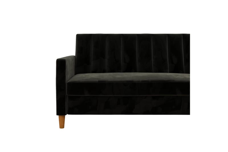 Celine 3-sits Divansovesofa Fløyel/Svart - Dorel Home - Møbler - Sofaer - Sovesofaer - Sovesofa divan