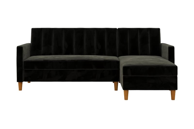 Celine 3-sits Divansovesofa Fløyel/Svart - Dorel Home - Møbler - Sofaer - Sovesofaer - Sovesofa divan