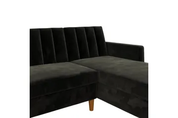 Celine 3-sits Divansovesofa Fløyel/Svart - Dorel Home - Møbler - Sofaer - Sovesofaer - Sovesofa divan