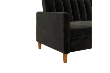 Celine 3-sits Divansovesofa Fløyel/Svart - Dorel Home - Møbler - Sofaer - Sovesofaer - Sovesofa divan