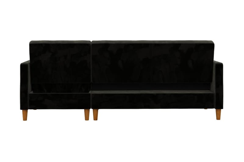 Celine 3-sits Divansovesofa Fløyel/Svart - Dorel Home - Møbler - Sofaer - Sovesofaer - Sovesofa divan