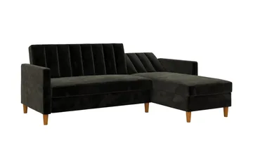 Celine 3-sits Divansovesofa Fløyel/Svart - Dorel Home - Møbler - Sofaer - Sovesofaer - Sovesofa divan