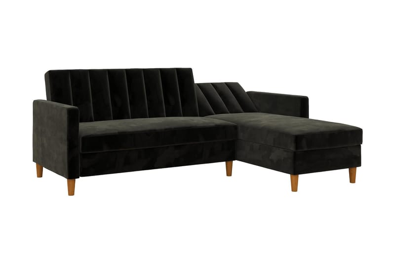 Celine 3-sits Divansovesofa Fløyel/Svart - Dorel Home - Møbler - Sofaer - Sovesofaer - Sovesofa divan