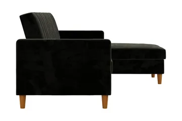 Celine 3-sits Divansovesofa Fløyel/Svart - Dorel Home - Møbler - Sofaer - Sovesofaer - Sovesofa divan