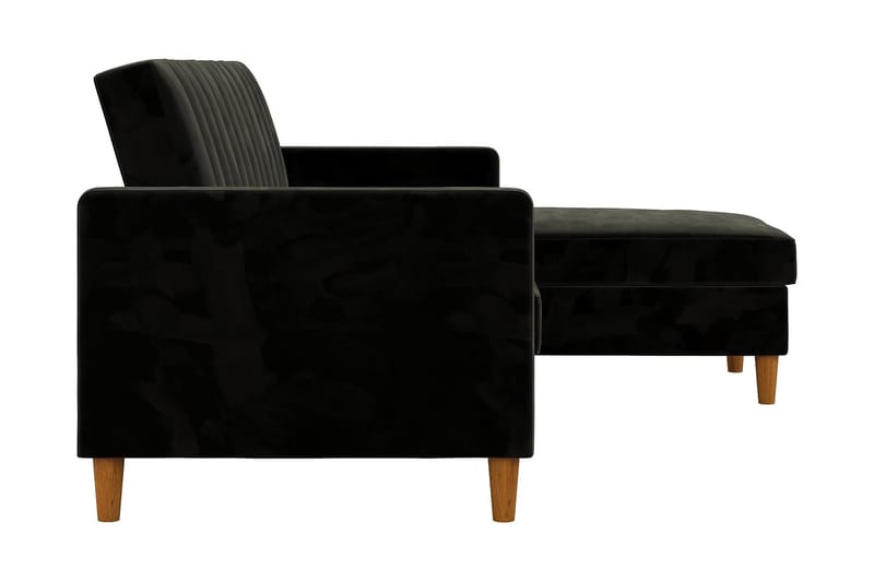 Celine 3-sits Divansovesofa Fløyel/Svart - Dorel Home - Møbler - Sofaer - Sovesofaer - Sovesofa divan