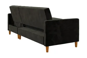 Celine 3-sits Divansovesofa Fløyel/Svart - Dorel Home - Møbler - Sofaer - Sovesofaer - Sovesofa divan