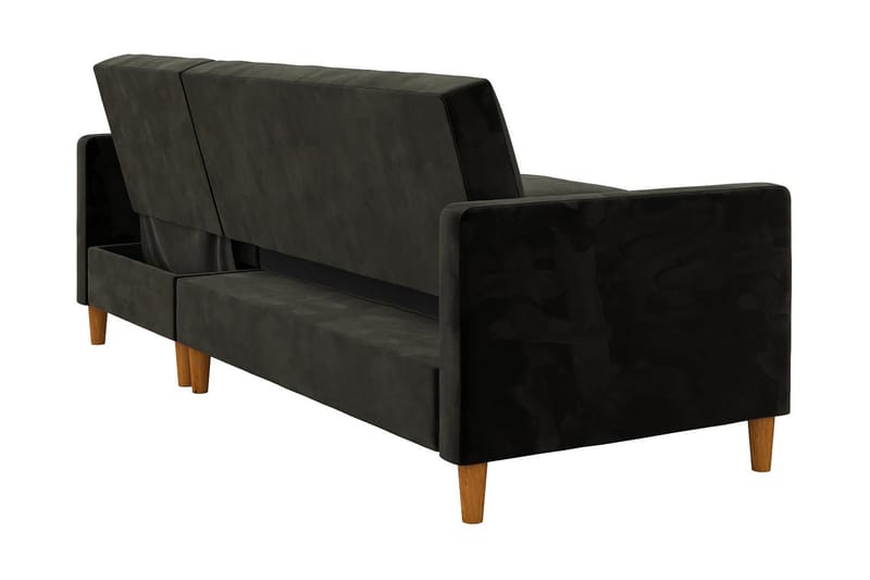 Celine 3-sits Divansovesofa Fløyel/Svart - Dorel Home - Møbler - Sofaer - Sovesofaer - Sovesofa divan