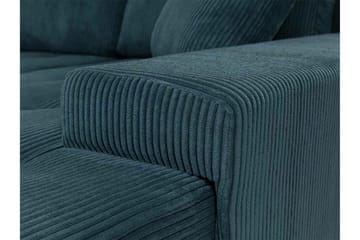Cerys 3-seter Høyre L-formet Hjørnesovesofa 140x215 cm i Manchesterstoff - Blå - Møbler - Sofaer - Sovesofaer