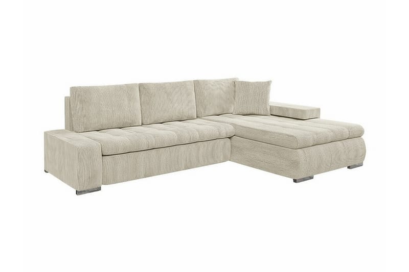 Cerys 3-seters Hjørnesofa - Beige - Sovesofaer - Hjørnesovesofa