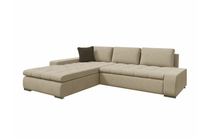 Cerys 3-seters Hjørnesofa - Beige - Sovesofaer - Hjørnesovesofa