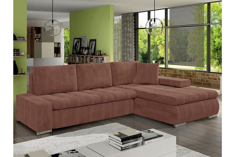 Cerys 3-seters Hjørnesofa - Brun - Møbler - Sofaer - Sovesofaer