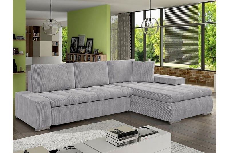 Cerys 3-seters Hjørnesofa - Lysegrå/Mørkegrå - Møbler - Sofaer - Sovesofaer