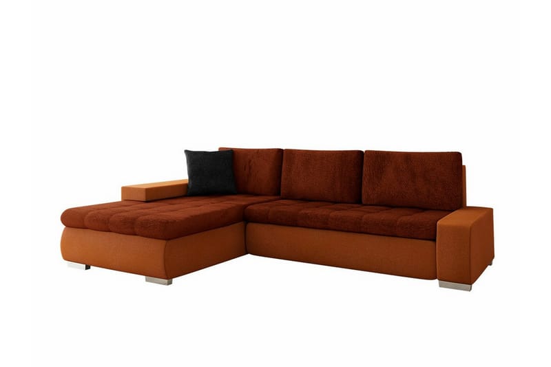 Cerys 3-seters Hjørnesofa - Mørk Oransje - Møbler - Sofaer - Sovesofaer