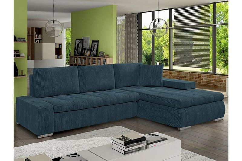 Cerys 3-seters Hjørnesofa - Mørkeblå - Møbler - Sofaer - Sovesofaer