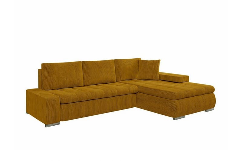 Cerys 3-seters Hjørnesofa - Mørkegul - Møbler - Sofaer - Sovesofaer