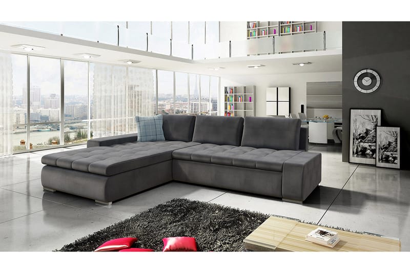 Cerys Hjørnesofa - Grå - Møbler - Sofaer - Sovesofaer