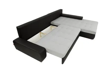 Cerys Hjørnesofa - Svart/Grå - Møbler - Sofaer - Sovesofaer