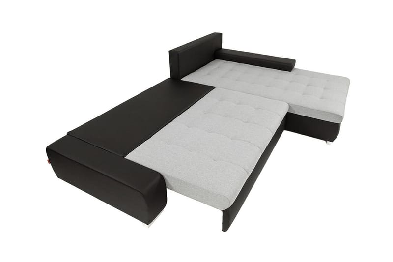Cerys Hjørnesovesofa Universal 140x252 cm med Oppbevaring i Fløyel - Grå - Møbler - Sofaer - Sovesofaer