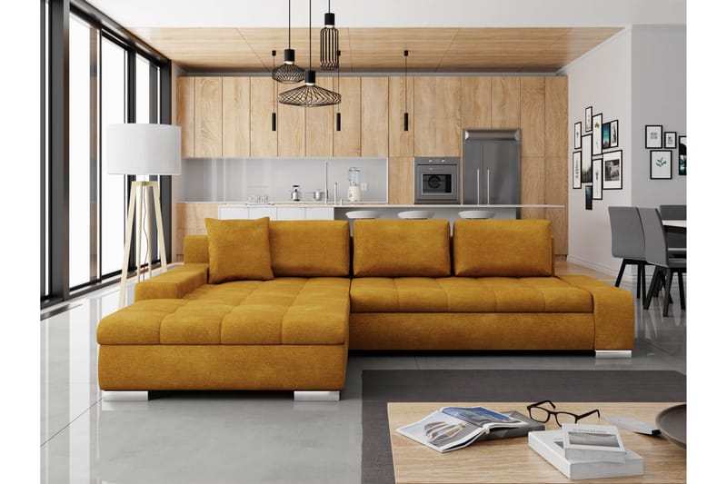 Cerys Sovesofa Med 3-Seters Divan - Grå/Beige - Møbler - Sofaer - Sovesofaer
