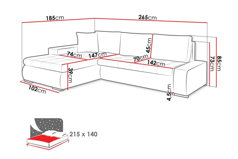 Cerys Sovesofa Med 3-Seters Divan - Grønn - Møbler - Sofaer - Sovesofaer