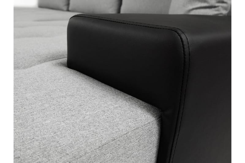 Cerys Sovesofa med Divan Vendbar - Svart - Sovesofaer - Sovesofa divan - Skinnsofaer