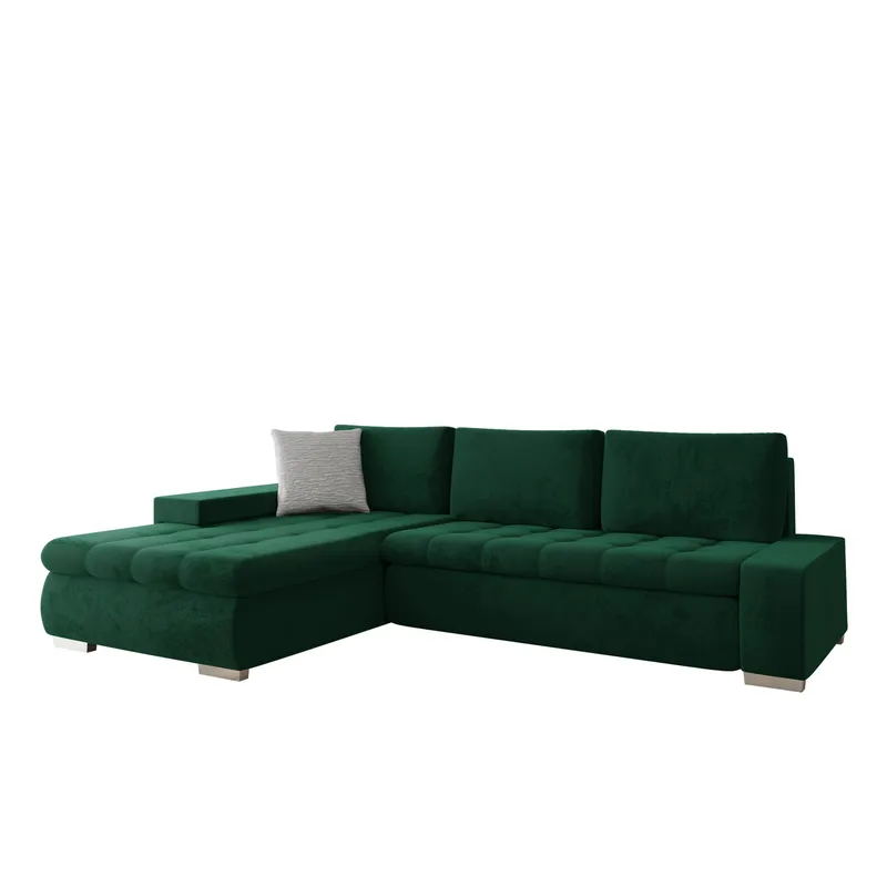 Cerys Sovesofa med sjeselong 4-seter, Grønn