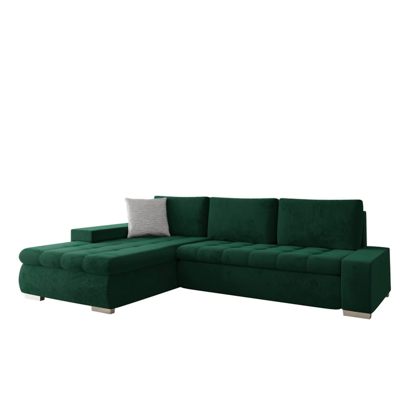 Cerys Sovesofa med sjeselong 4-seter, Grønn