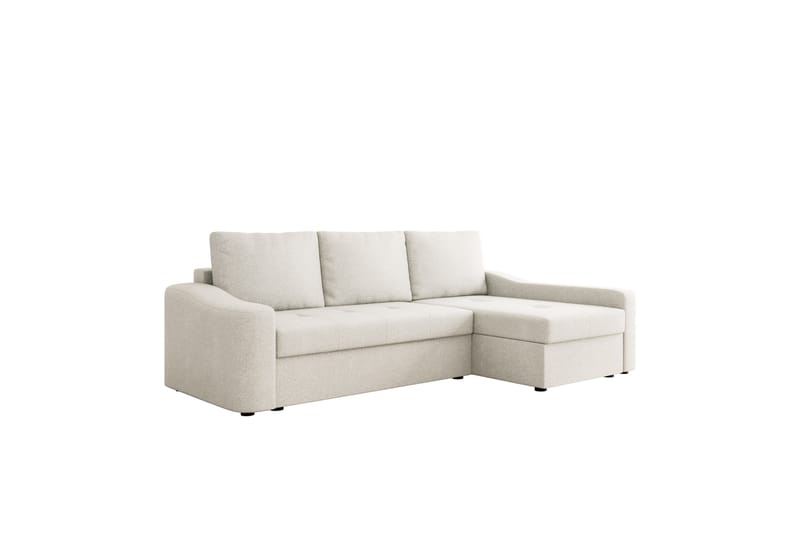 Chaman Sovesofa med Sjeselong 3-seter i Plysj - Beige - Møbler - Sofaer - Sovesofaer