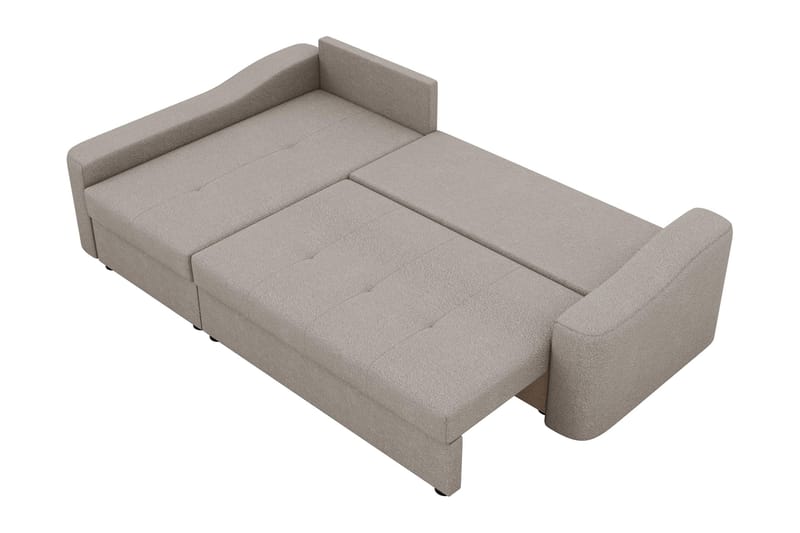 Chaman Sovesofa med Sjeselong 3-seter i Plysj - Beige - Møbler - Sofaer - Sovesofaer