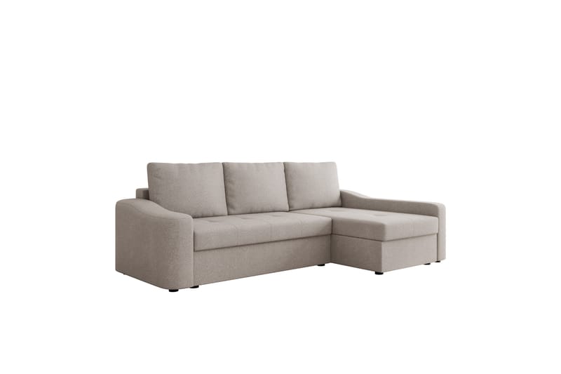 Chaman Sovesofa med Sjeselong 3-seter i Plysj - Grå - Møbler - Sofaer - Sovesofaer