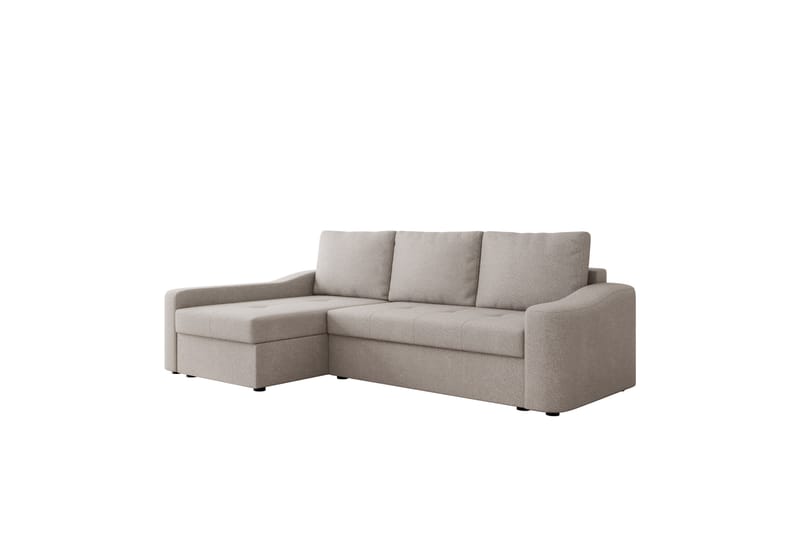Chaman Sovesofa med Sjeselong 3-seter i Plysj - Grå - Møbler - Sofaer - Sovesofaer