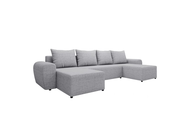 Chameli Sovesofa med Dobbel Sjeselong 4-seter - Grå - Møbler - Sofaer - Sovesofaer
