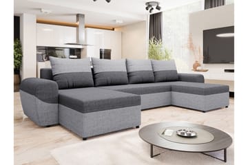 Chameli Sovesofa med Dobbel Sjeselong 4-seter - Lysegrå / Mørkegrå - Møbler - Sofaer - Sovesofaer