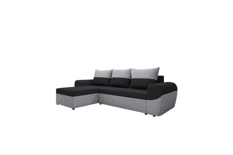 Chameli Sovesofa med Sjeselong 3-seter - Lysegrå / Svart - Møbler - Sofaer - Sovesofaer