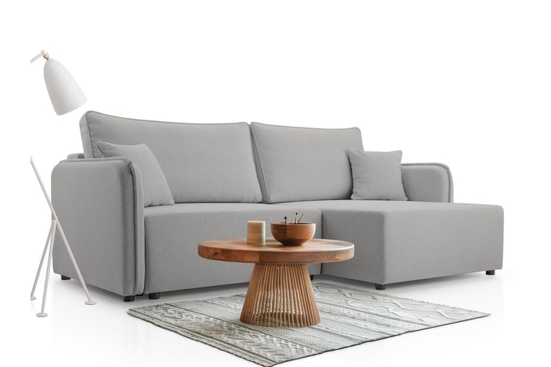 Chandru Sovesofa med Sjeselong 3-seter - Grå - Møbler - Sofaer - Sovesofaer
