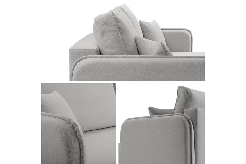 Chandru Sovesofa med Sjeselong 3-seter - Grå - Møbler - Sofaer - Sovesofaer