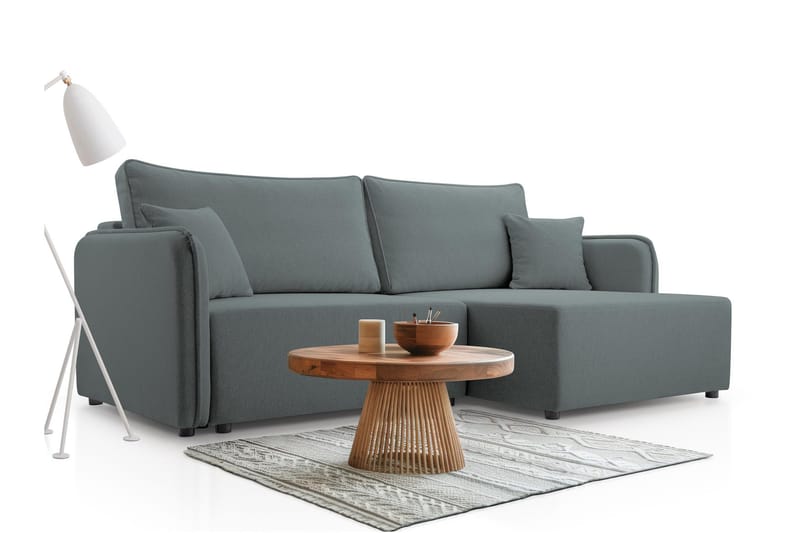 Chandru Sovesofa med Sjeselong 3-seter - Grå - Møbler - Sofaer - Sovesofaer