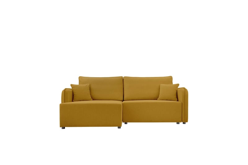 Chandru Sovesofa med Sjeselong 3-seter i Plysj - Gul - Møbler - Sofaer - Sovesofaer