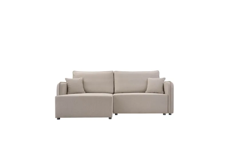 Chandru Sovesofa med Sjeselong 3-seter i Plysj, Grå