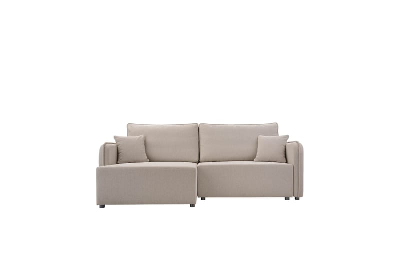 Chandru Sovesofa med Sjeselong 3-seter i Plysj - Grå - Møbler - Sofaer - Sovesofaer