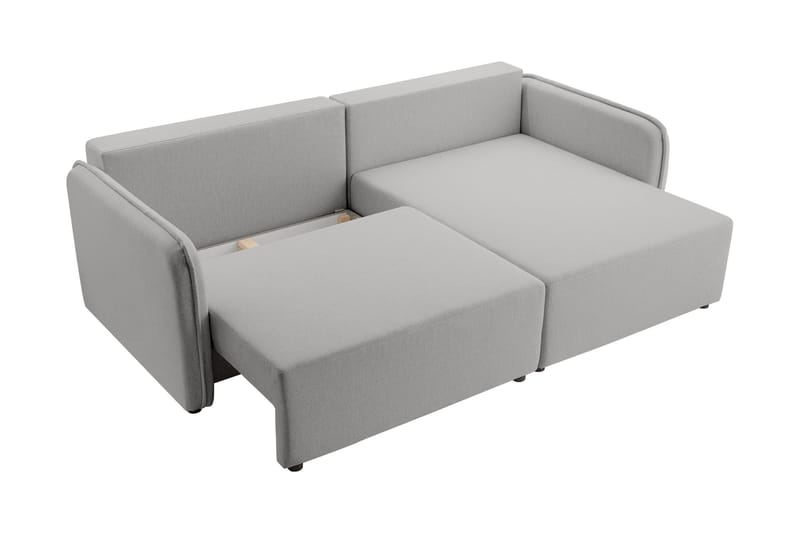 Chandru Sovesofa med Sjeselong 3-seter i Plysj - Gul - Møbler - Sofaer - Sovesofaer